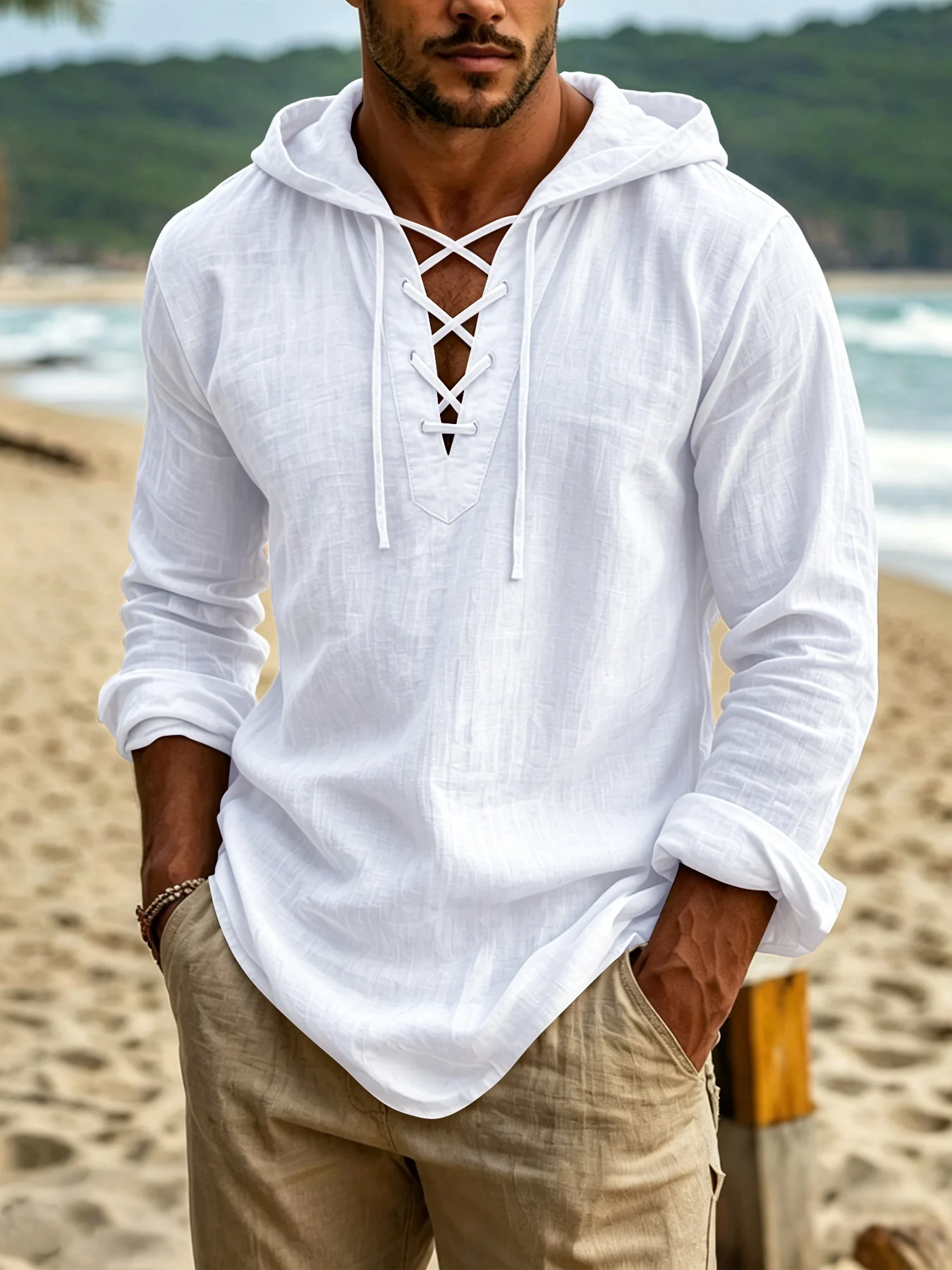 Cross-border new men's spring-autumn casual fashionable sports hooded sweatshirt pullover shirt