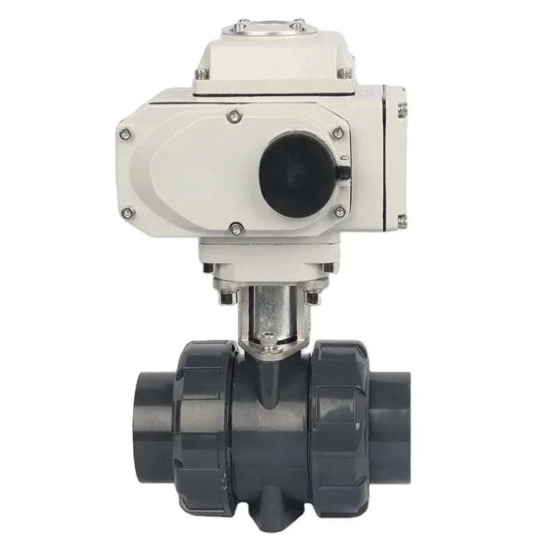 2 Way Motorized Valve Electric Control Actuator PVC Ball Valve Motor Operated Valve with Manual Override