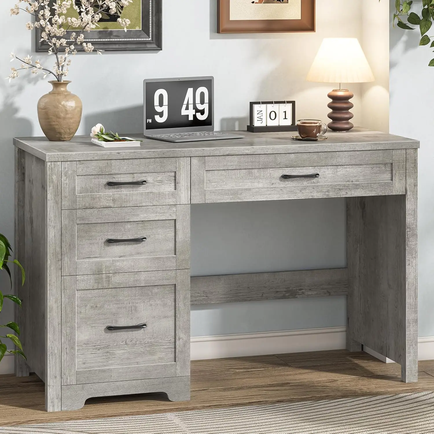 Executive Desk with 3 Storage Drawers & File Drawer, 47