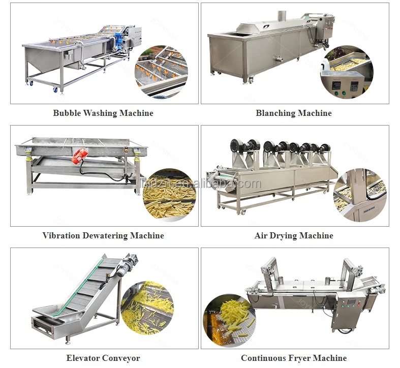 Frozen Potato Chips Making Machines / Frozen Potato Sticks Processing Line / Frozen French Fries Production Equipment