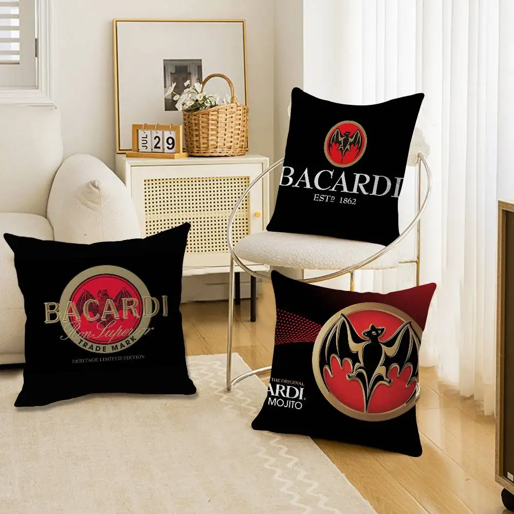 B-Bacardi Rum Vampire Bat Cushion Cover Inches Farmhouse Decor Home Throw Pillow Covers for Couch Decorations