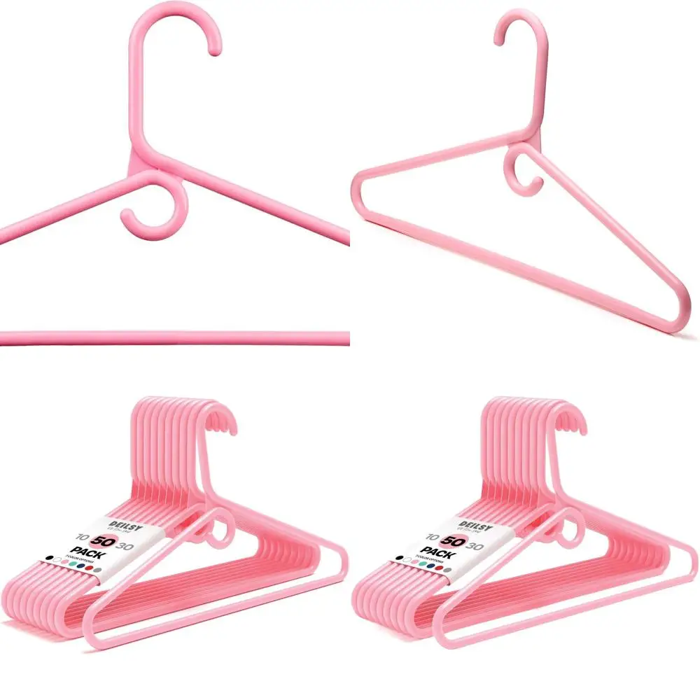 

Сверхмощные пластиковые вешалки с крючками для аксессуаров — прочные, компактные для различных типов одежды — 50 шт.