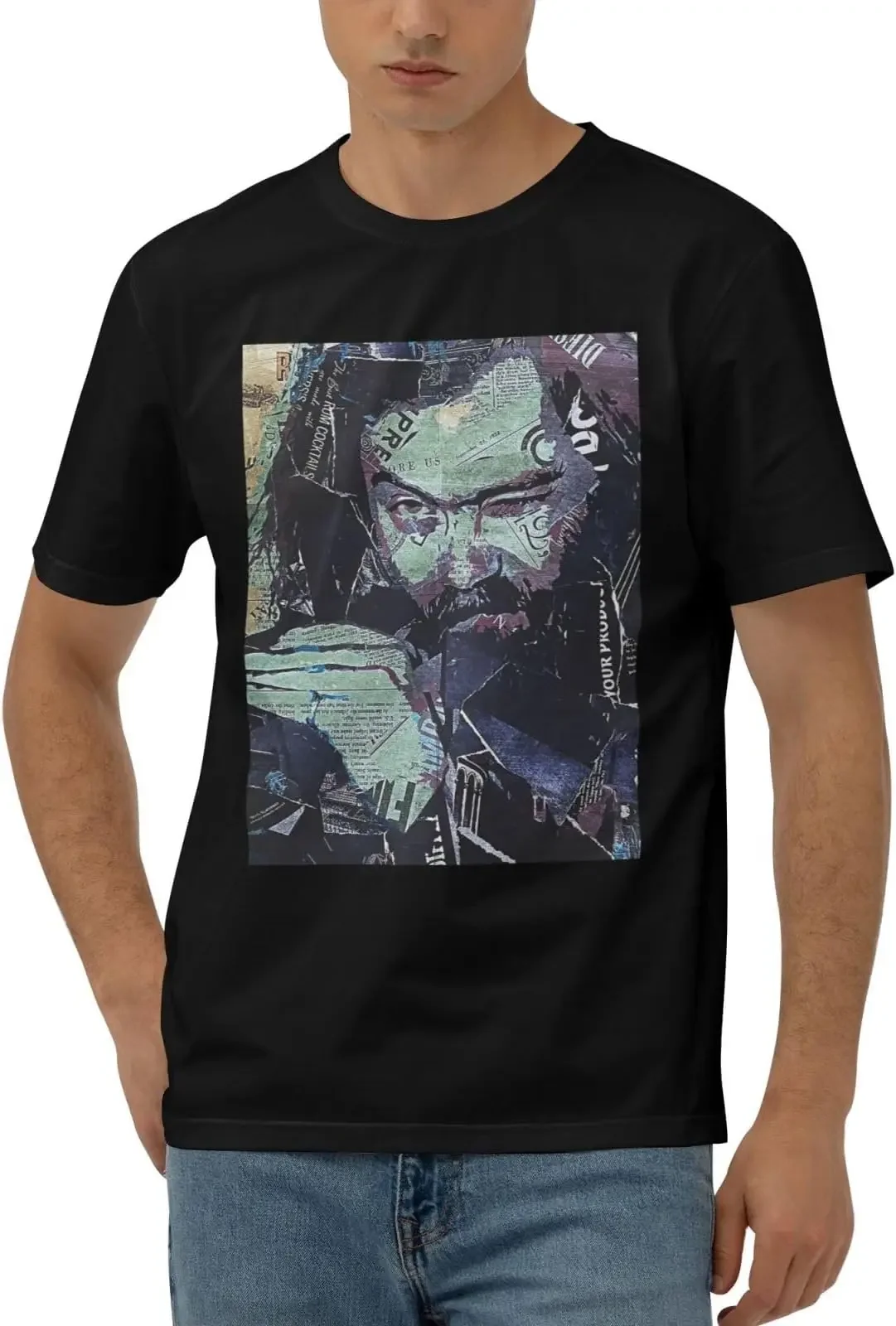 Roky Music Erickson Shirts for Men Short Sleeve Cotton Tshirts Tees High Quality 100%Cotton Short Sleeve