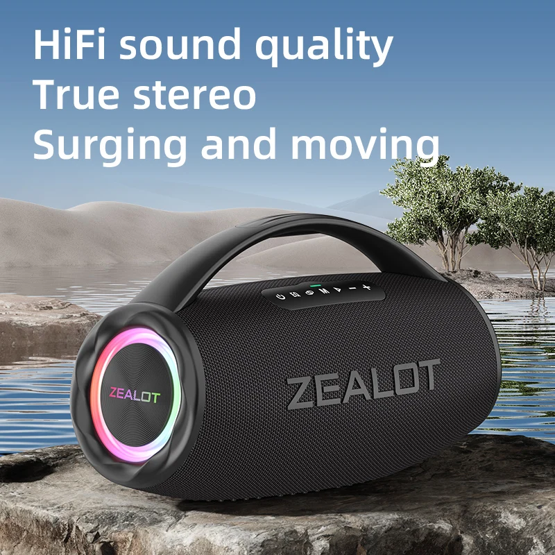 Zealot-S97M Bluetooth Speaker with Wireless Microphone, Portable Loud Party Bluetooth Speaker Full Range Drivers/Deep Bass