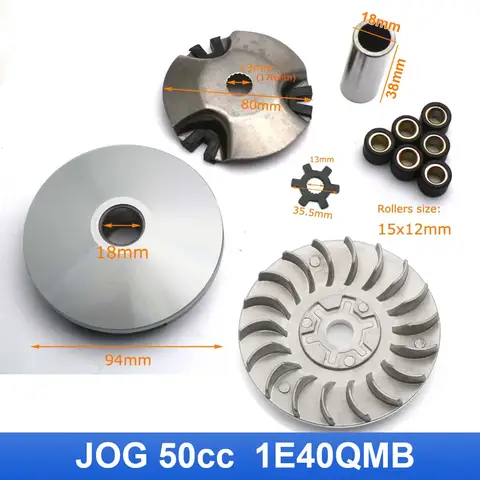 GY6 50cc 125cc 150cc JOG स्कूटर इंजन मोपेड ATV मिनारेली गो कार्ट पार्ट्स के लिए रोलर फैन क्लच के साथ मोटरसाइकिल वेरिएटर सेट 6 best sales गो कार्ट क्लच - №4
