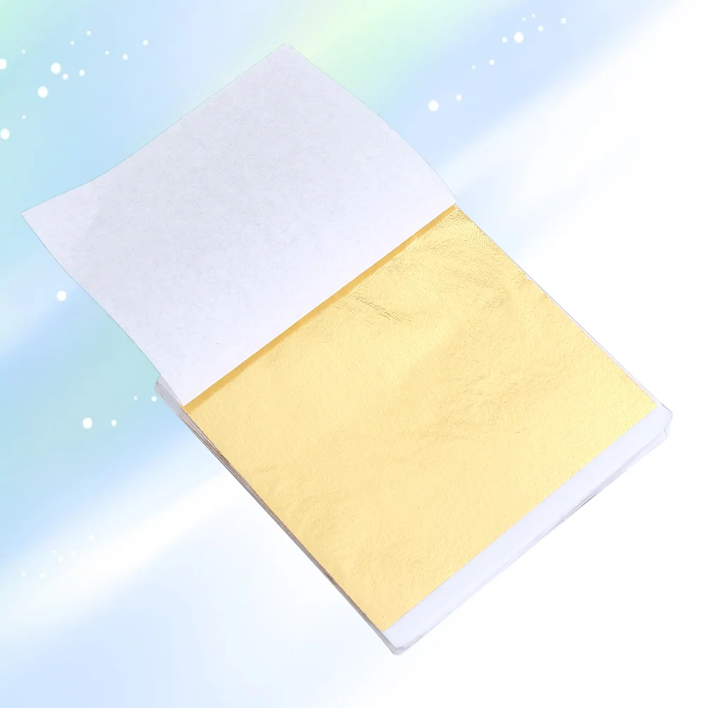 

50pcs 8x85cm Foil Paper Imitation Gold Leaf Sheets Shiny Gold Foil Craft Decoration Color Foil Paper for Clay Nails Paintings S