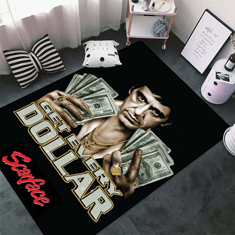 Scarface Moive Posters Carpet for Living Room Home Decor Coffee Table Large Area Rugs Bedroom Floor Mat Anti-slip Doormat