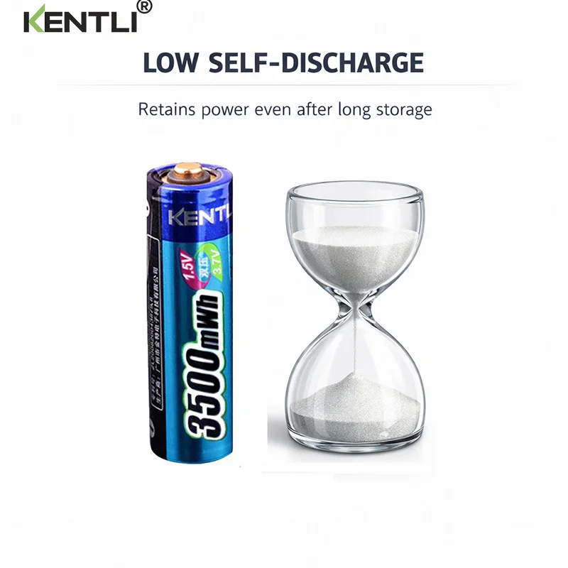 KENTLI 1.5v aa Rechargeable 3000mWh Lithium  Battery ，Manufacturers Direct Sales， For Cameras，Electric Toys