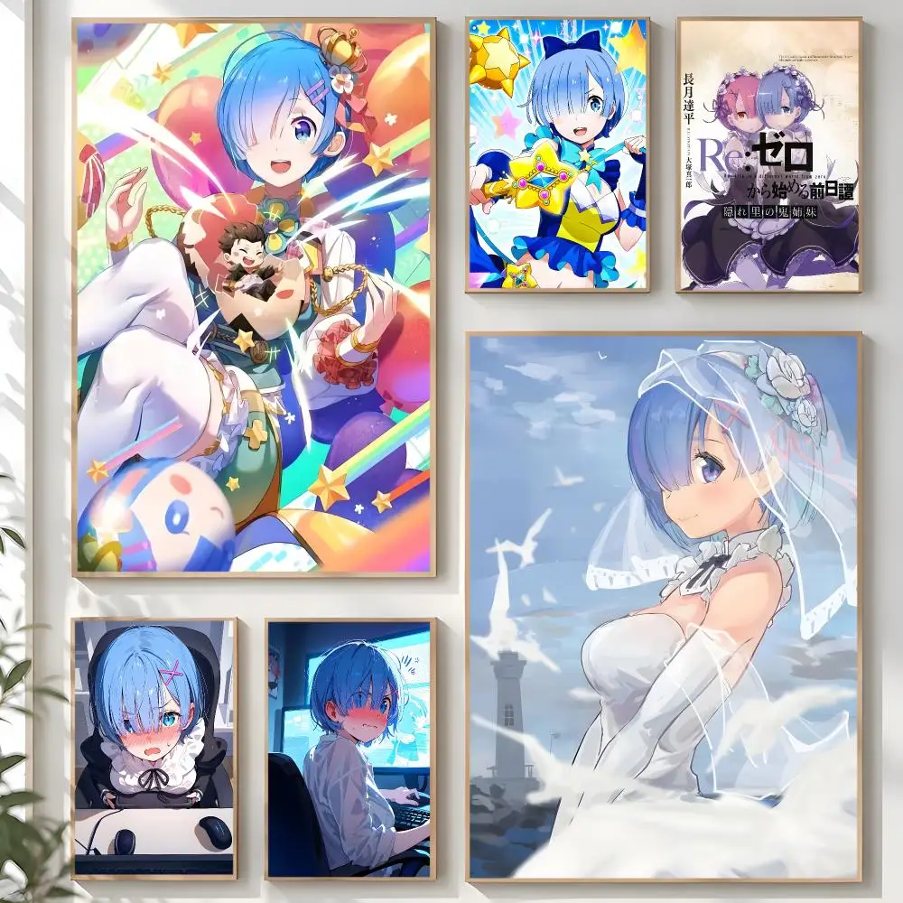 Re Zero Rem Anime Poster Creative Room Art For Dorm Bedroom Study Apartment Home Gift