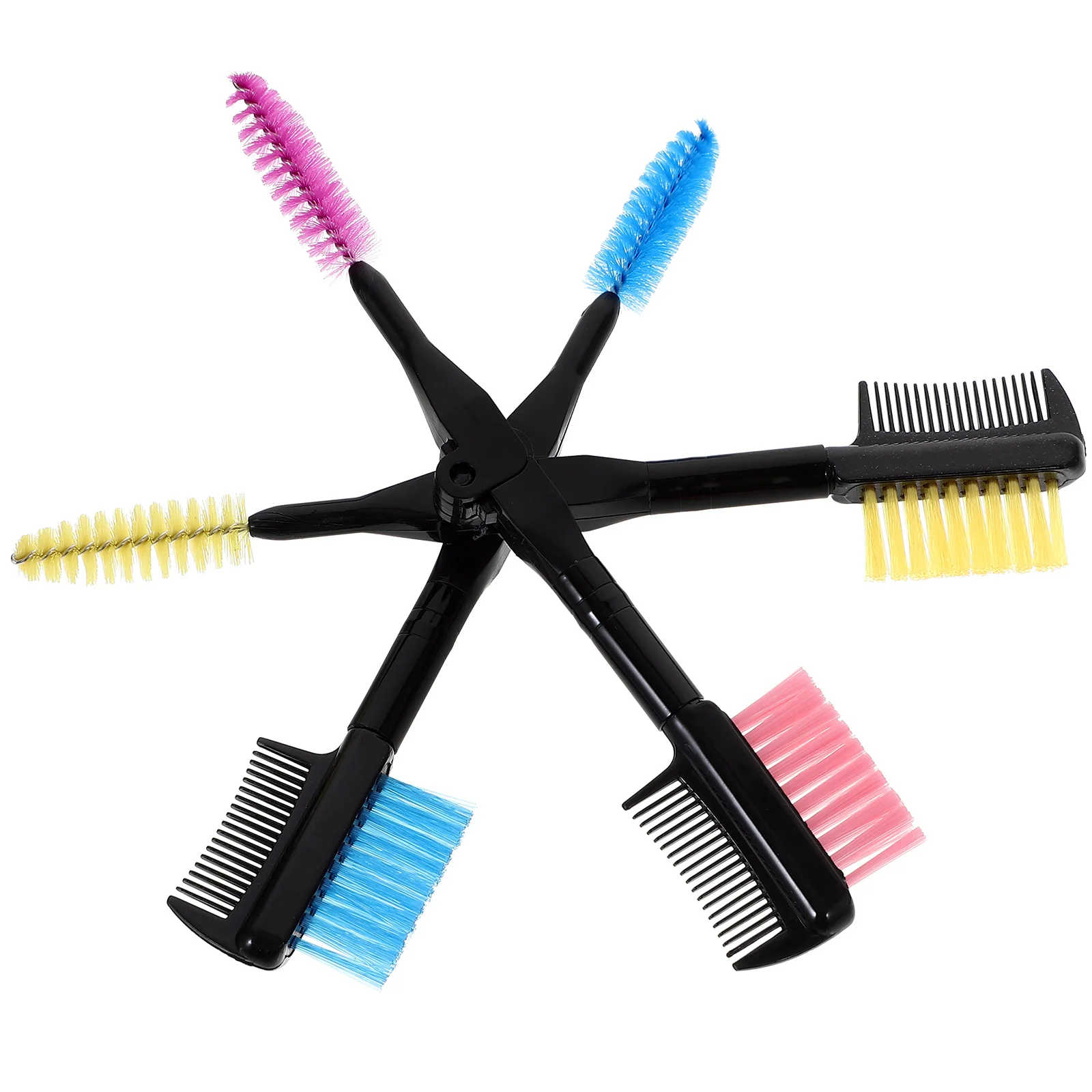 Peine para cejas plegable, rizador de pestañas de doble cabeza, herramienta de cuidado de cejas duradera portátil, cepillo de moda para mujeres y niñas, 3 uds.