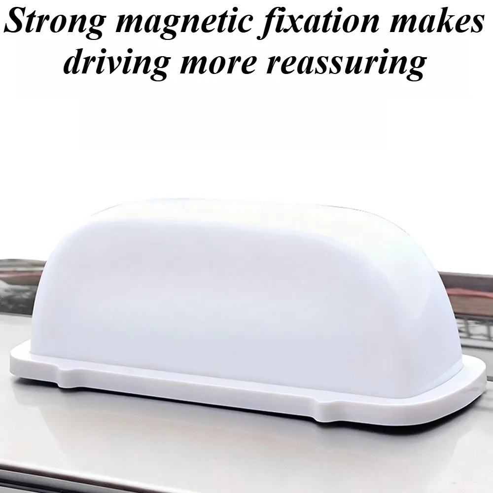 For Universal Taxi Car Roof Light Super Strong Round Magnetic Base LED Advertising Sign For Uber Cab Vehicle Styling Accessories