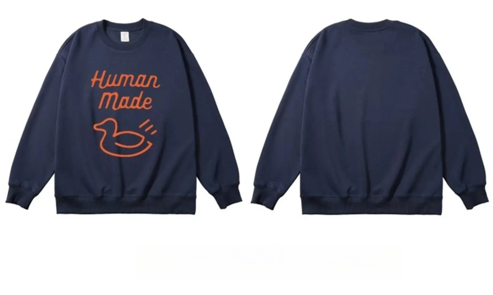 Human Made Duck Sweatshirt Cute Long Sleeve Unisex Couple Casual Top