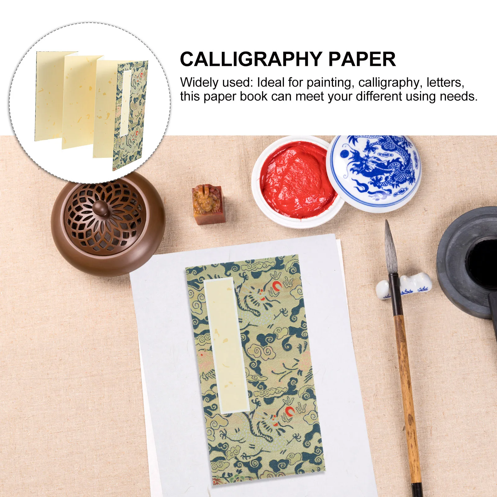

Blank Xuan Paper Book Chinese Calligraphy Supplies Folded Folding Vintage Calligraphy Art Paper for Writing Painting Practice