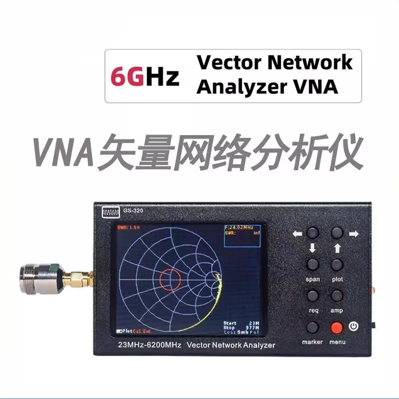 WCS-GS320 Vector Network Analyzer 6Ghz RF Antenna Measuring Voltage Standing Wave Ratio VNA SWR Network Analyzer