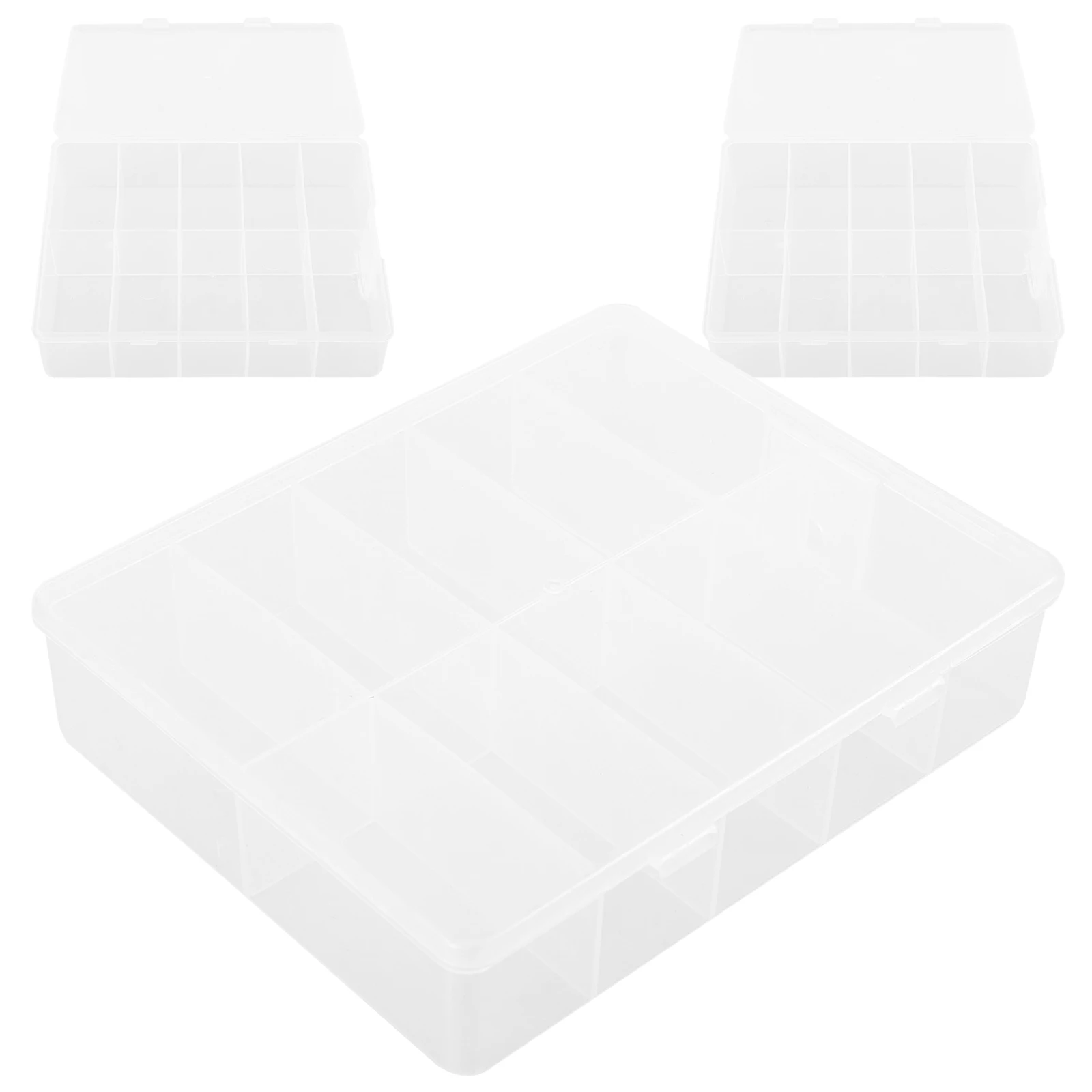 

3pcs Transparent Box Organizer Fake Nails Storage Case Thick Material Clear Salon Supply False Nail Container Manicure Tool Box