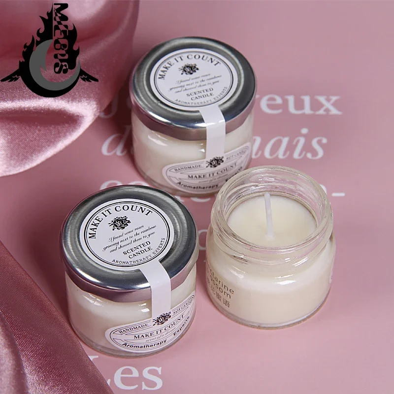 

Free Shipping Decorative Scented Candles Scented Home Jars Glass Travel Form for Candlescandles Scented Decoration Wedding White