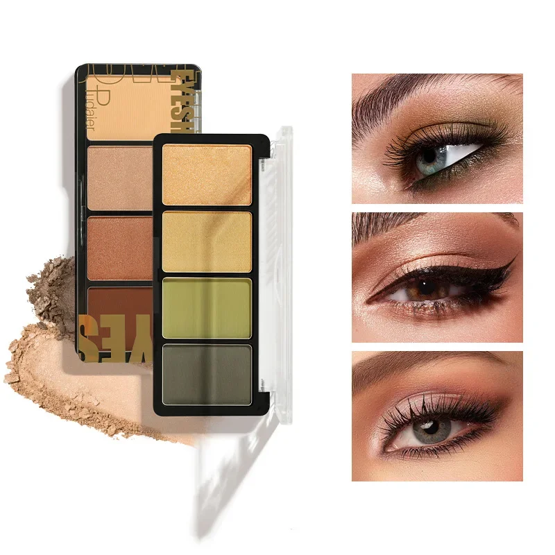 High Quality 4 Colors Magic Matte Glitter Eyeshadow Pallet Makeup Earthy Pearlescent Glossy Sequin Eye Shadow Palette Cosmetics