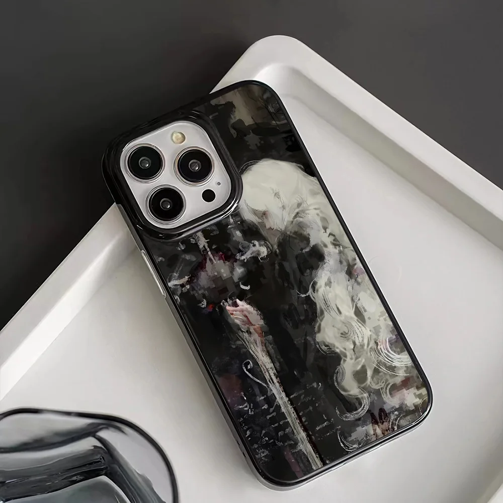 White Hair Witch & Medieval Artistic Painting Sword Phone Case For iPhone 16 15 14 13 12 11 Pro XS Max 7 8 Plus Case Cover - náhled 3