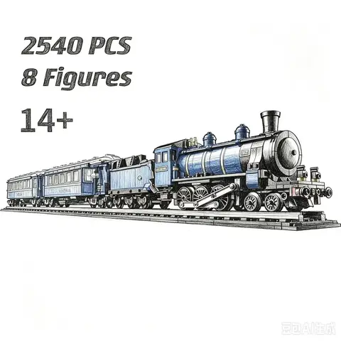 2026 new 2540PCS compatible with express train building block models, adult Christmas and birthday gift toys