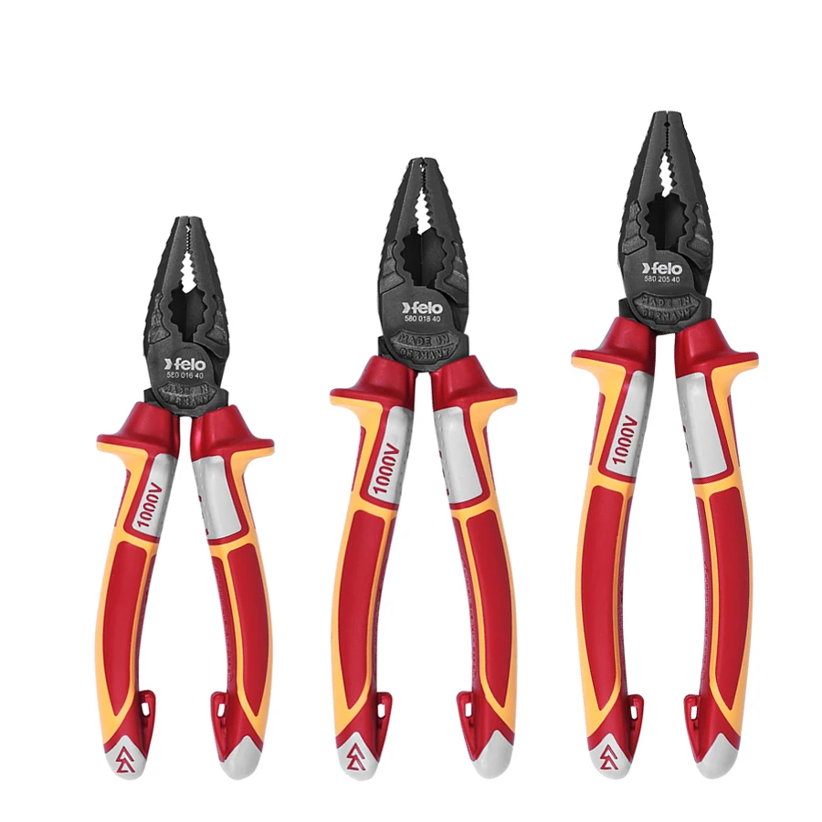 

German Felo 1000V Insulated Combination Pliers Able to Cut Hard or Soft Wires Electrician Plier 580 01640|01840|20540