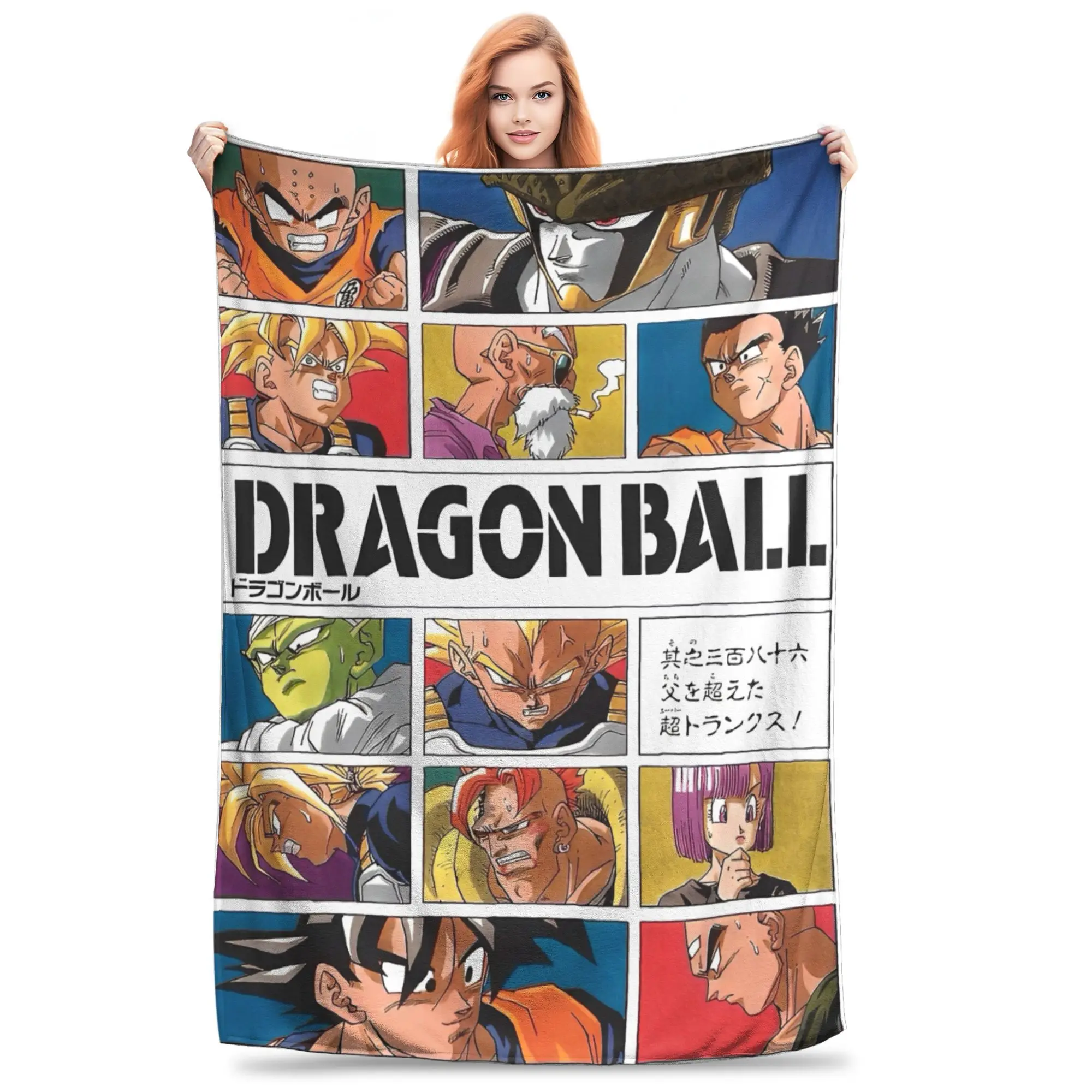 2026 Dragon Ball DragonBall Goku Kuscheldecke für Couch, weiche, flauschige Plüschdecke, verschiedene Größen, Tagesdecke für alle Jahreszeiten