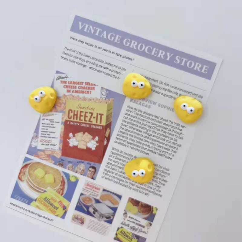 8pcs Cartoon cute eyes cheese Fridge Magnet Photo Wall message board Bulletin board decoration Magnetic stickers Home Decor