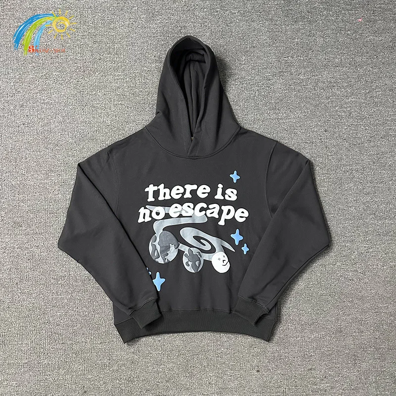 

24FW There Is No Escape Foam Print Broken Planet Hoodie Men Women High Quality Cotton Star Sweatshirts Casual Loose Pullovers