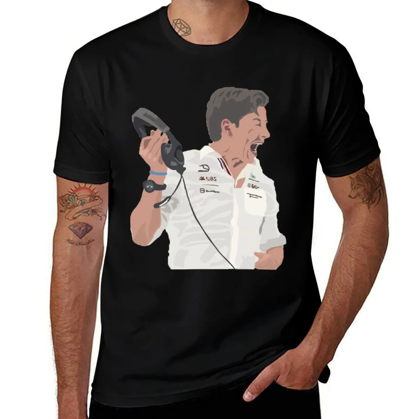 

Angry Toto Wolff T-Shirt football t shirt gifts for boyfriend Luxury man Men's cotton t-shirt