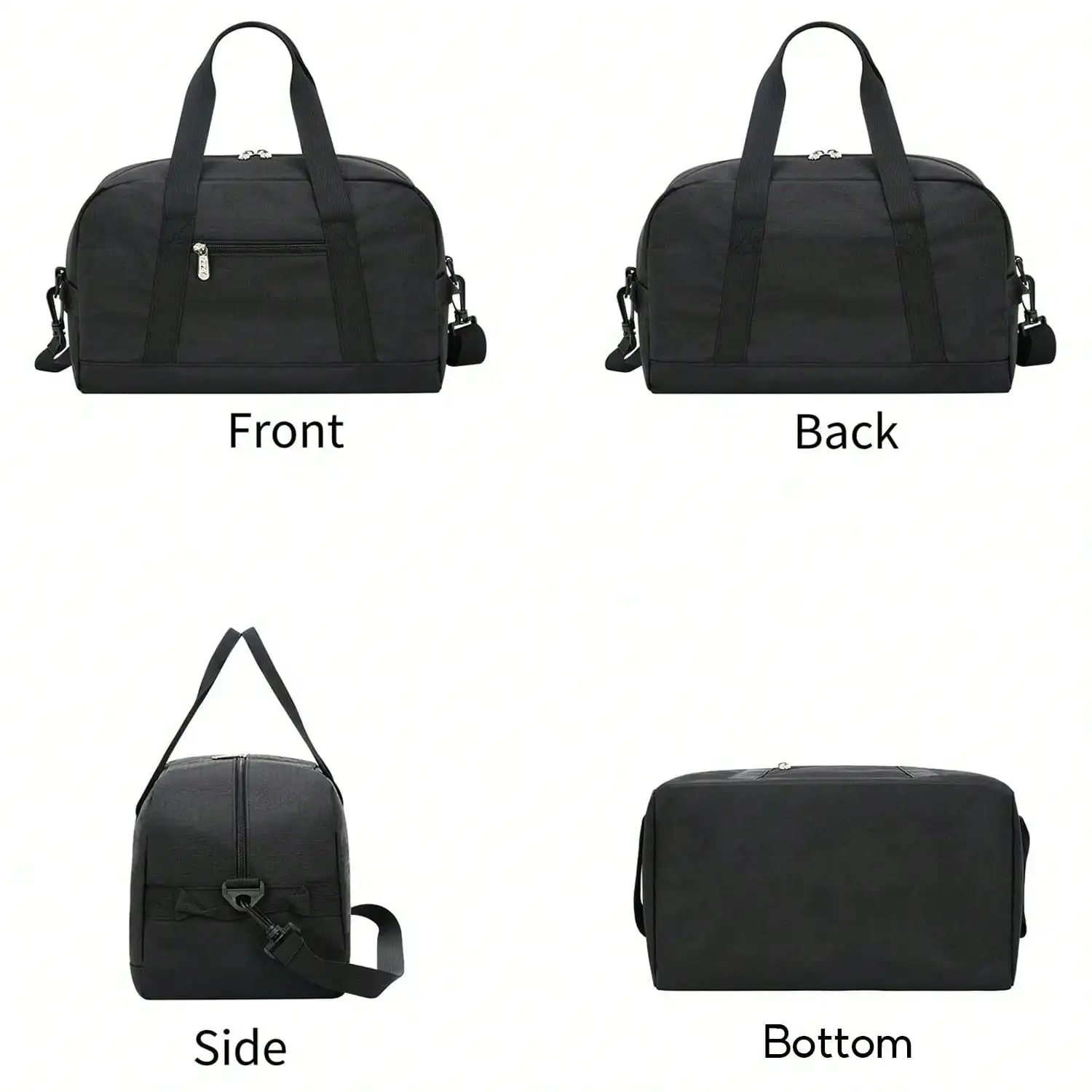 Bolsa de ginástica pequena, bolsa de mão diagonal, mini bolsa de lona de 14 polegadas, leve, vários compartimentos para viagens noturnas