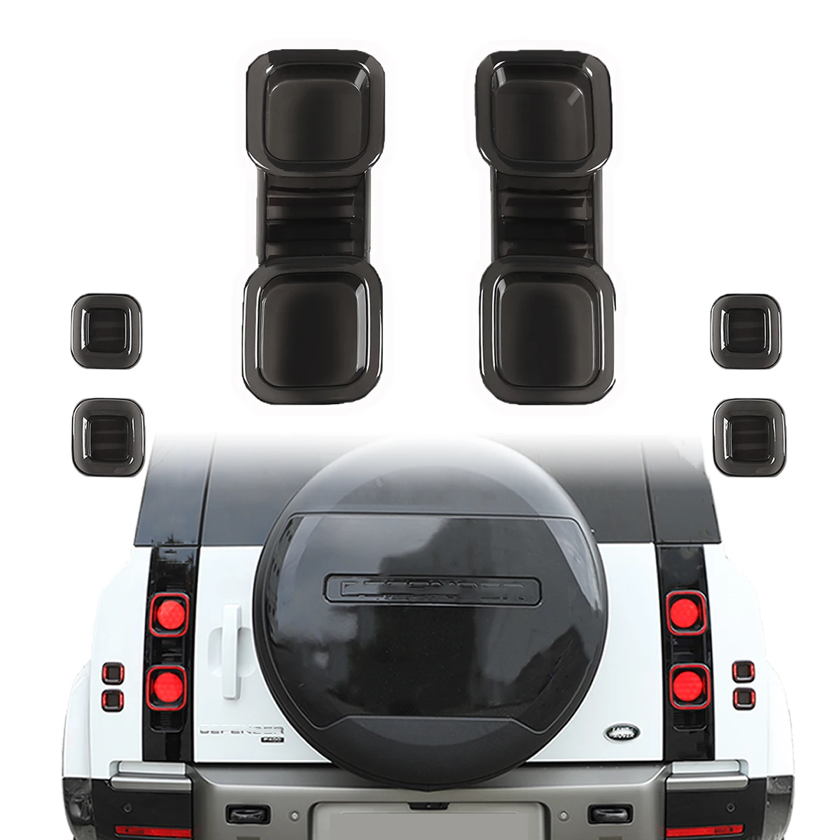 For Land Rover Defender 90 110 2020-25 Car Tail Light Cover Brake Light Wide Indicator Cover Rear Lamp Hoods Guards Trim sticker