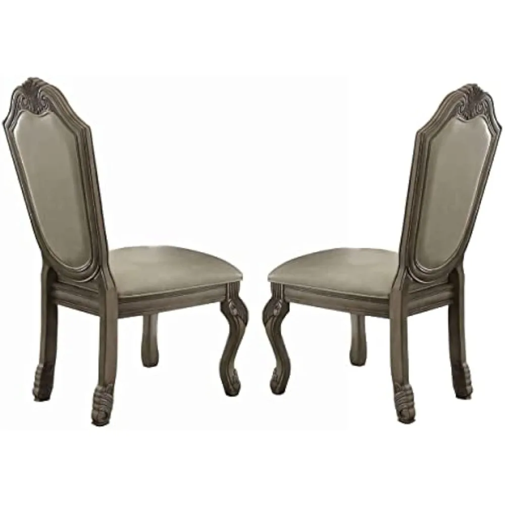 

ACME Chateau de Ville Side Chair (Set-2) - - PU & Antique White