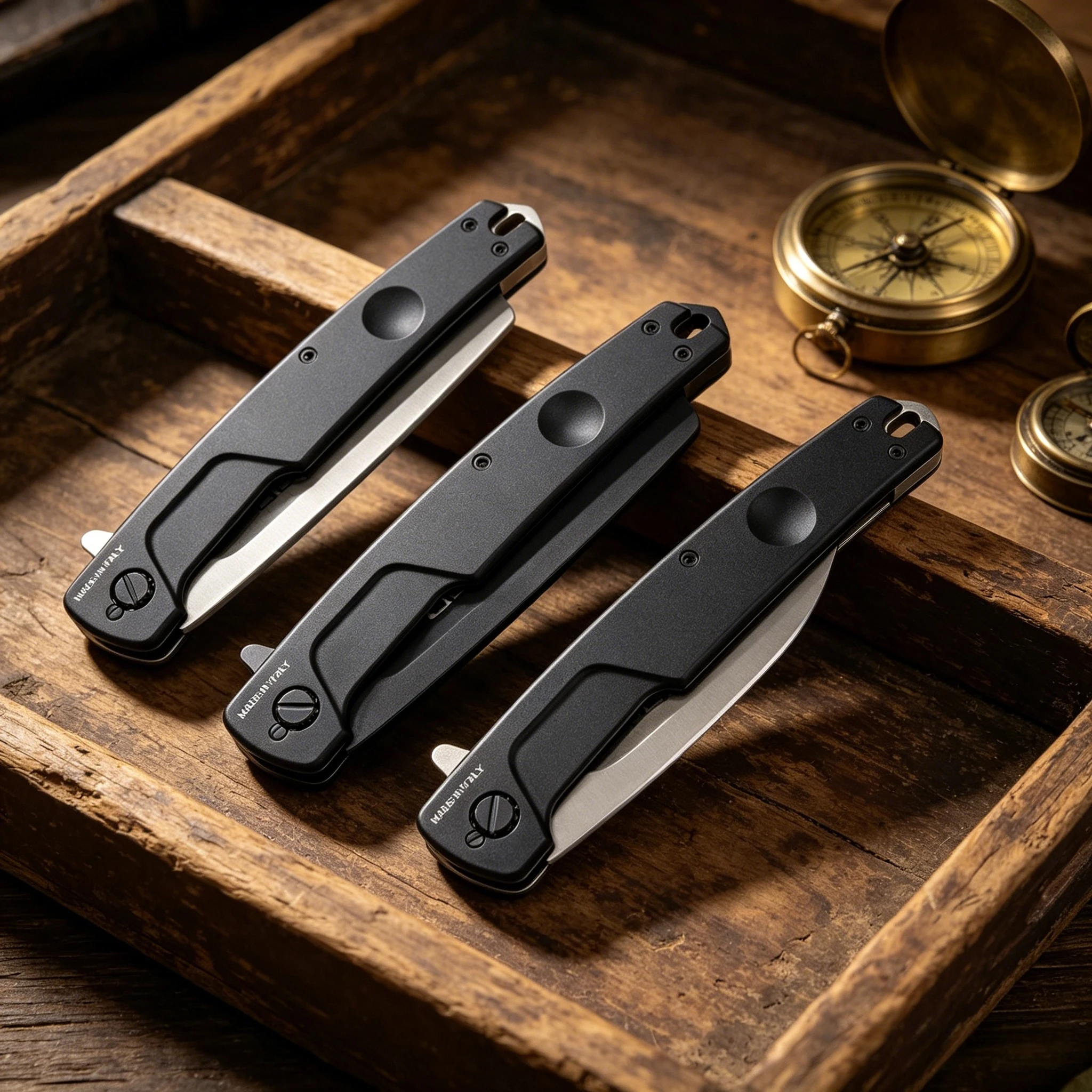 Extrema Ratio T-Razor, a convenient folding knife, an EDC (Everyday Carry) personalized razor, a fruit slicing knife
