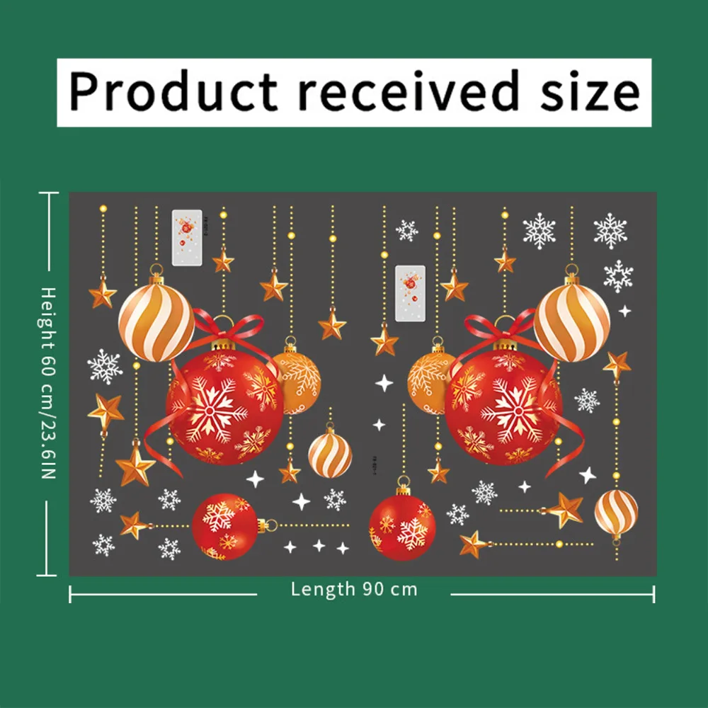 Christmas Window Decals Removable Stickers for Glass Doors and For Windows Static Cling Waterproof PVC 45 by 60 centimeter