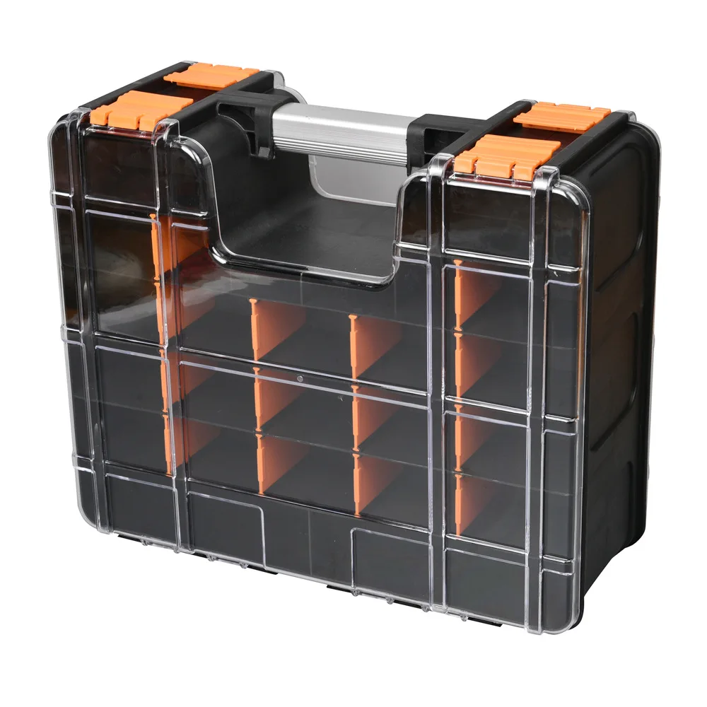 Double-side Parts Toolbox Portable Parts Box Screw Storage Box Hardware Tool Case Multi-grid Bolt Organizer Box Parts Storage