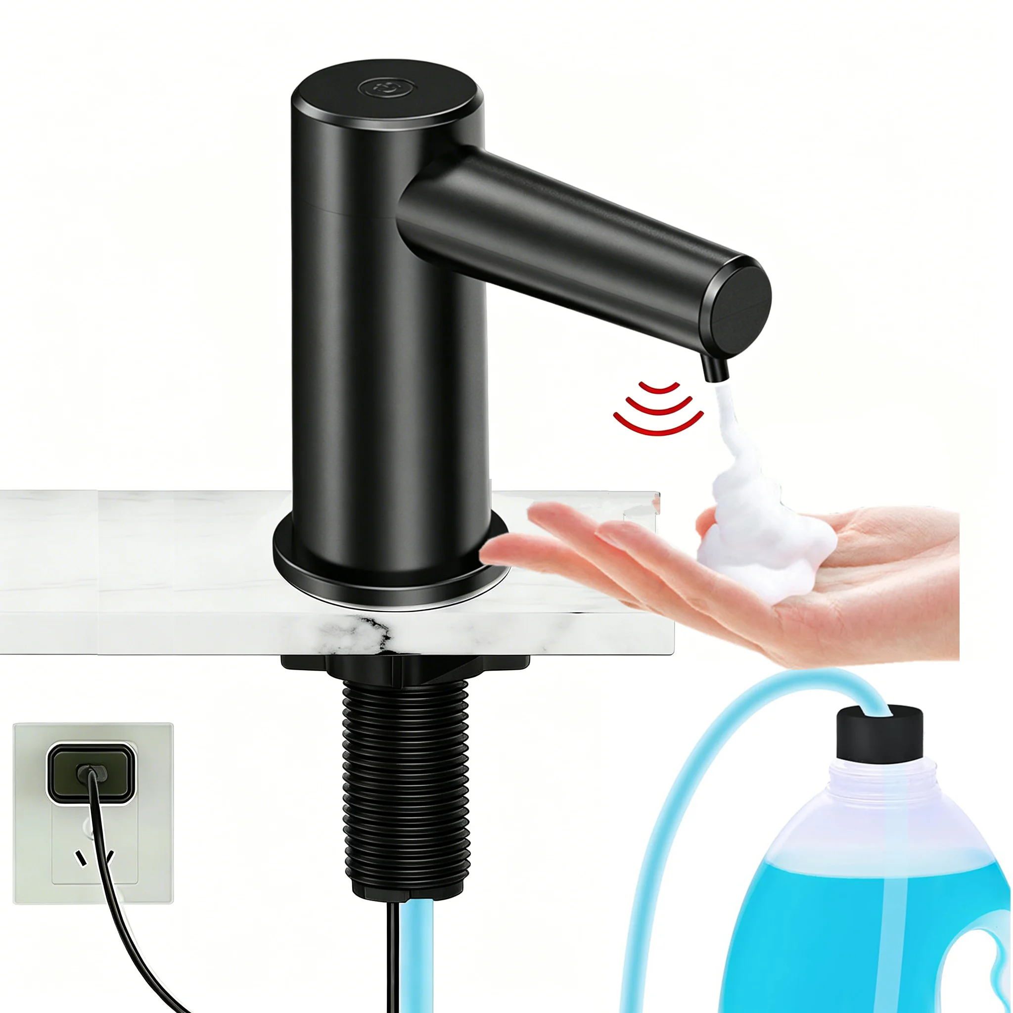 electric-touchless-auto-soap-dispenser-smart-infrared-sensor-pump-with-2-gears-100cm-tube-liquid-foam-mode-for-kitchen-sink
