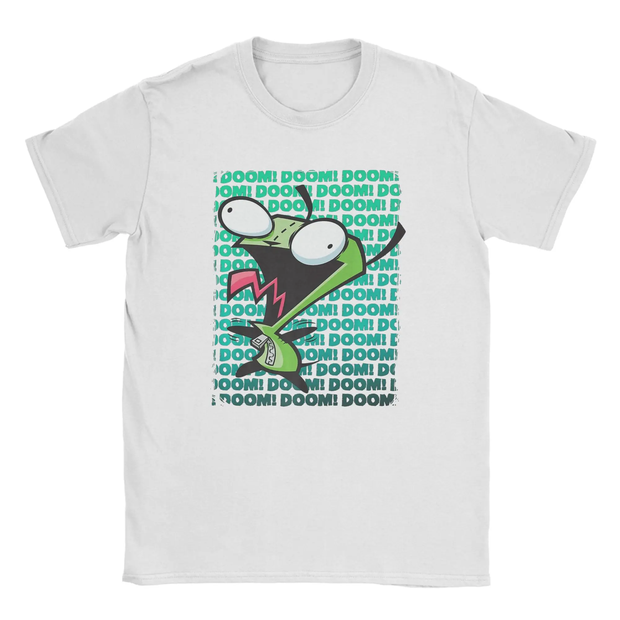 

Invaders Zims T-Shirt for Men Humor Pure Cotton Tee Shirt O Neck Short Sleeve T Shirts 4XL 5XL 6XL Tops