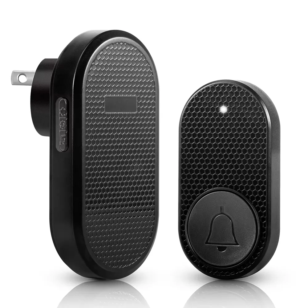Timbre de puerta inalámbrico KERUI, juego inalámbrico de timbre de alcance de 150 m, timbre de bienvenida enchufable con 4 niveles de volumen, 33 melodías