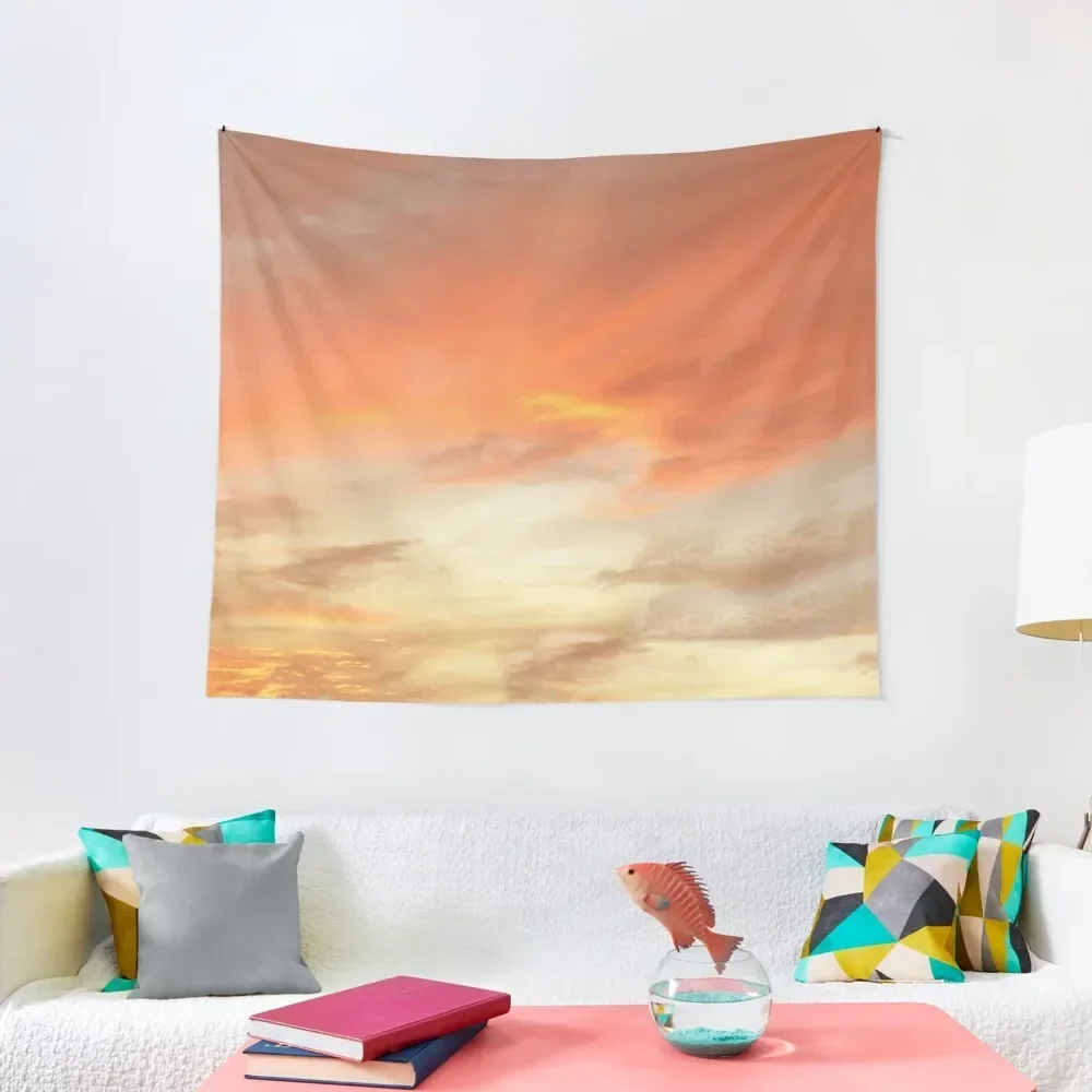 

orange creamsicle sky Tapestry Christmas Decoration Decor For Room Room Decorating Aesthetic Funny Tapestry