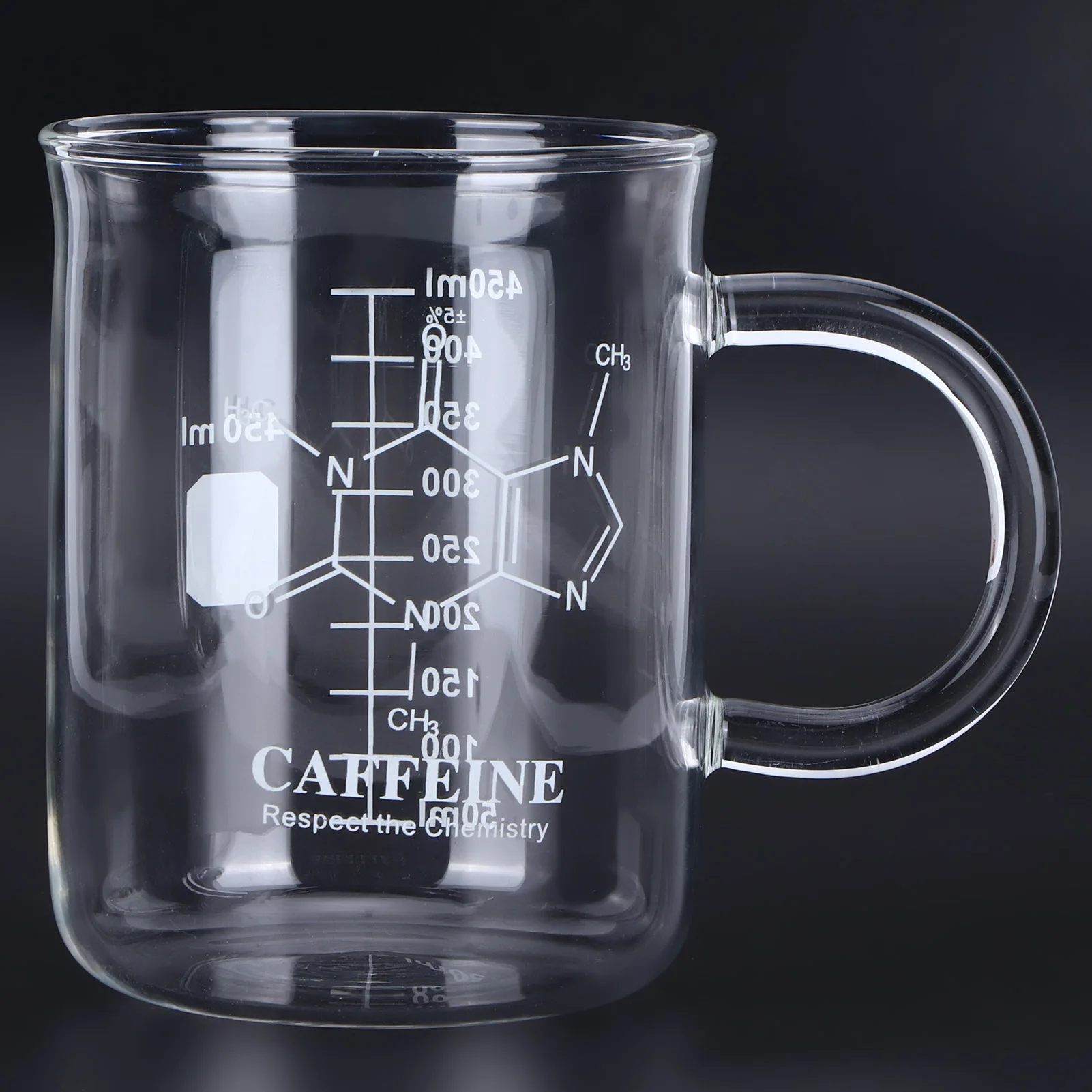 450ML Multifunction Beaker Mug Borosilicate Glass Cup with Handle and Measuring Scale for Coffee Tea