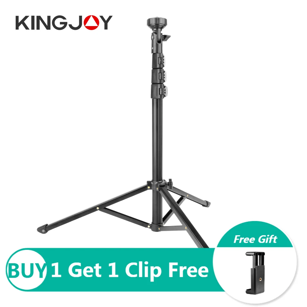 

KINGJOY 134cm Light Stand Photography Aluminum Alloy Flash Holder Portable Camera Tripod for Photo Studio Fill Lamp Live Stream