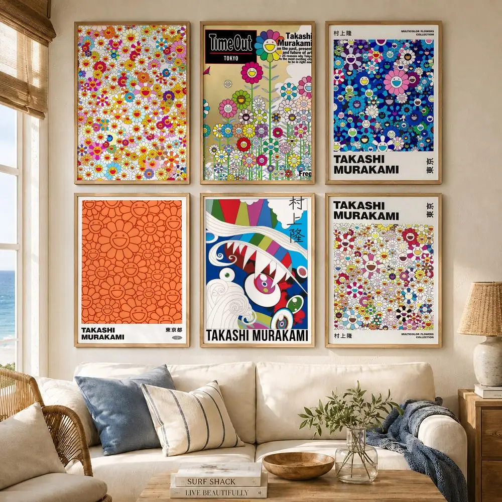 Japanese Pop Artist T-Takashi Murakami Poster Versatile HD Waterproof Wall Art Self-Adhesive Decor for Any Space Ideal Gift