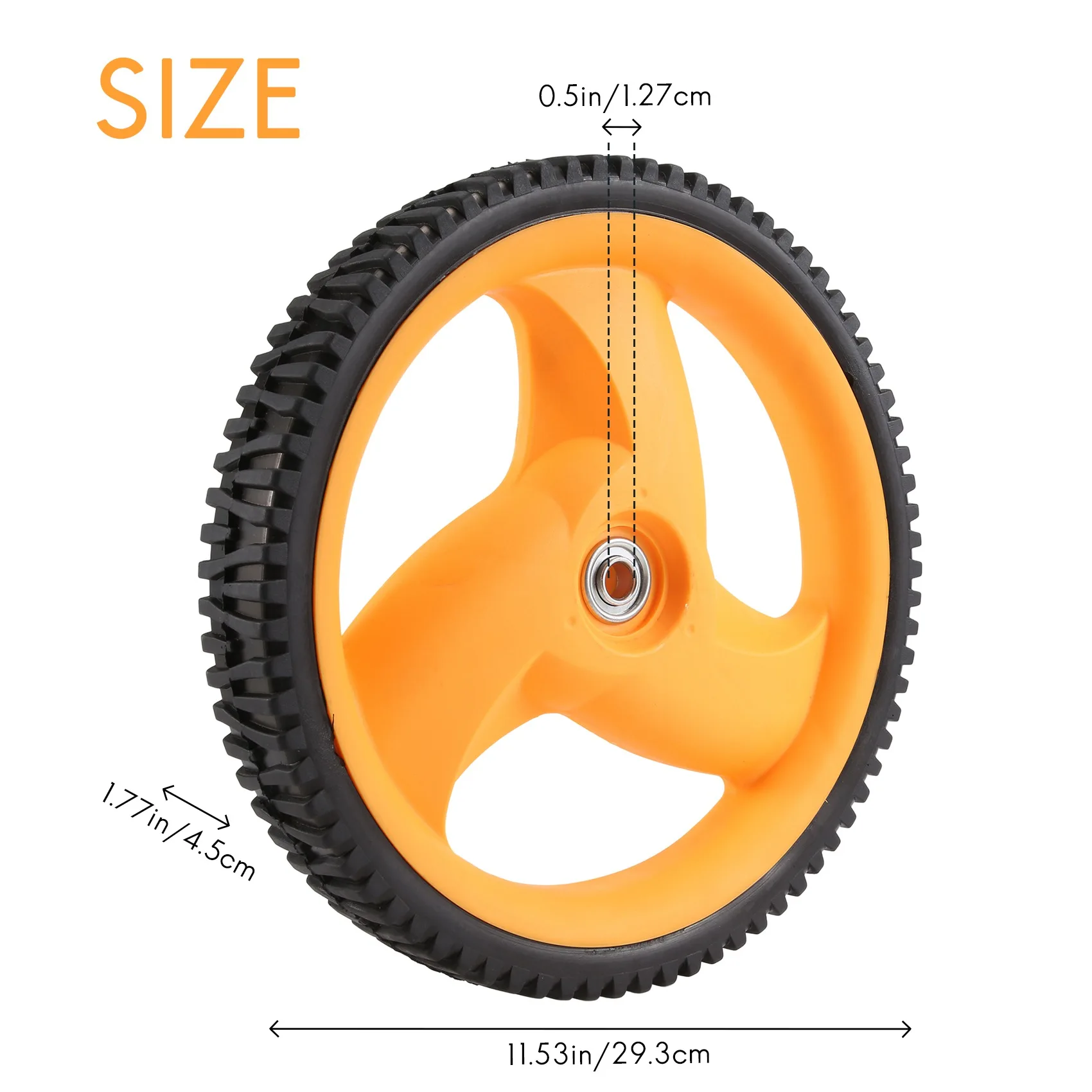 Rueda trasera para cortacésped de 293 MM, para Husqvarna McCulloch 5324035-09, 5324327-49, 532403509, 532432749