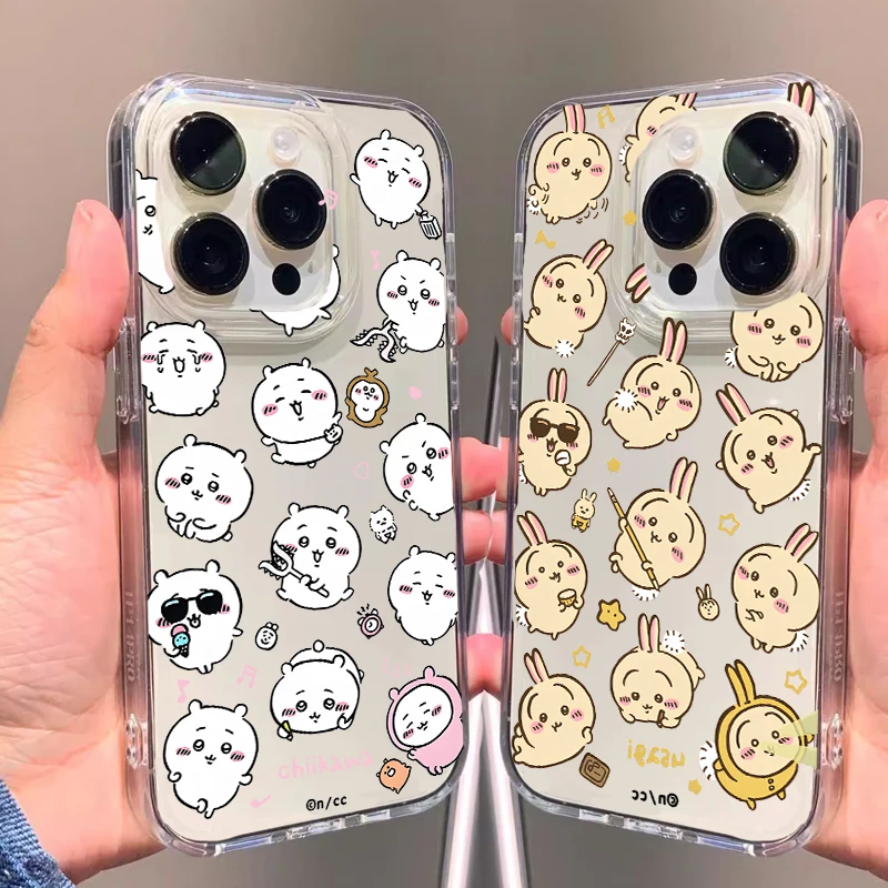 Japanese Chiikawa Usagi hachiware Cartoon Cute Phone Case For iPhone 16 15 14 13 12 11 Pro Max XR XS Max 7 8 Plus MINI Y2K Cover