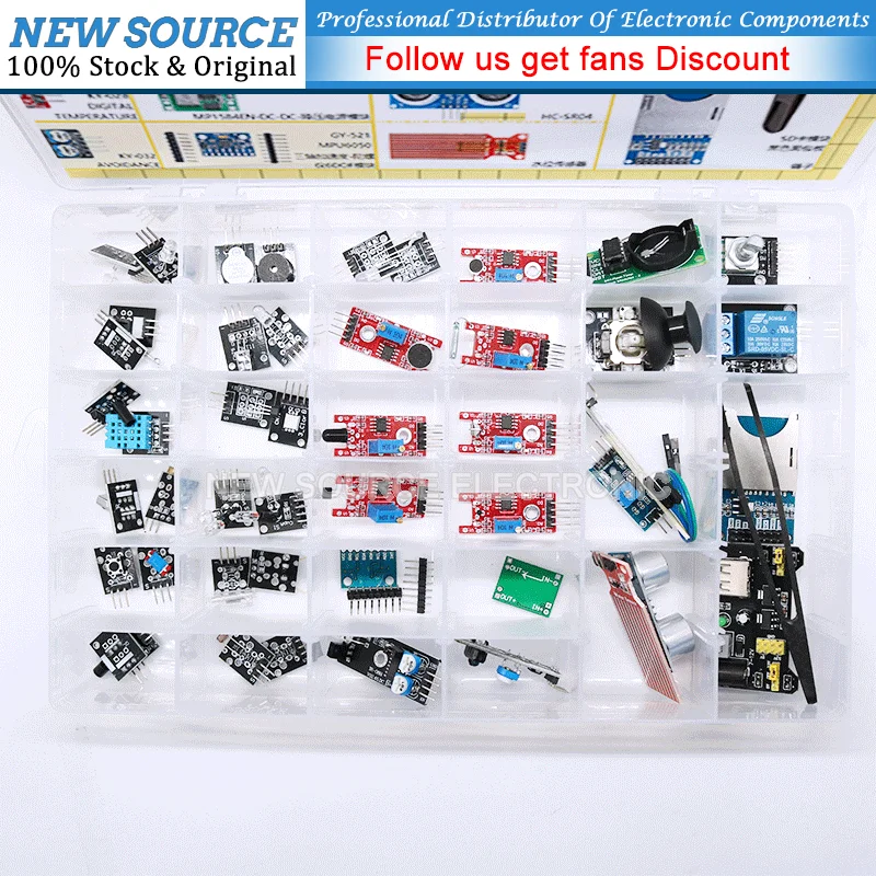 45 in 1 Sensors Modules Starter Kit Better than 37in1 Sensor Kit 37 in 1 Sensor Kit UNO R3 MEGA2560 For Arduino FreeShipping