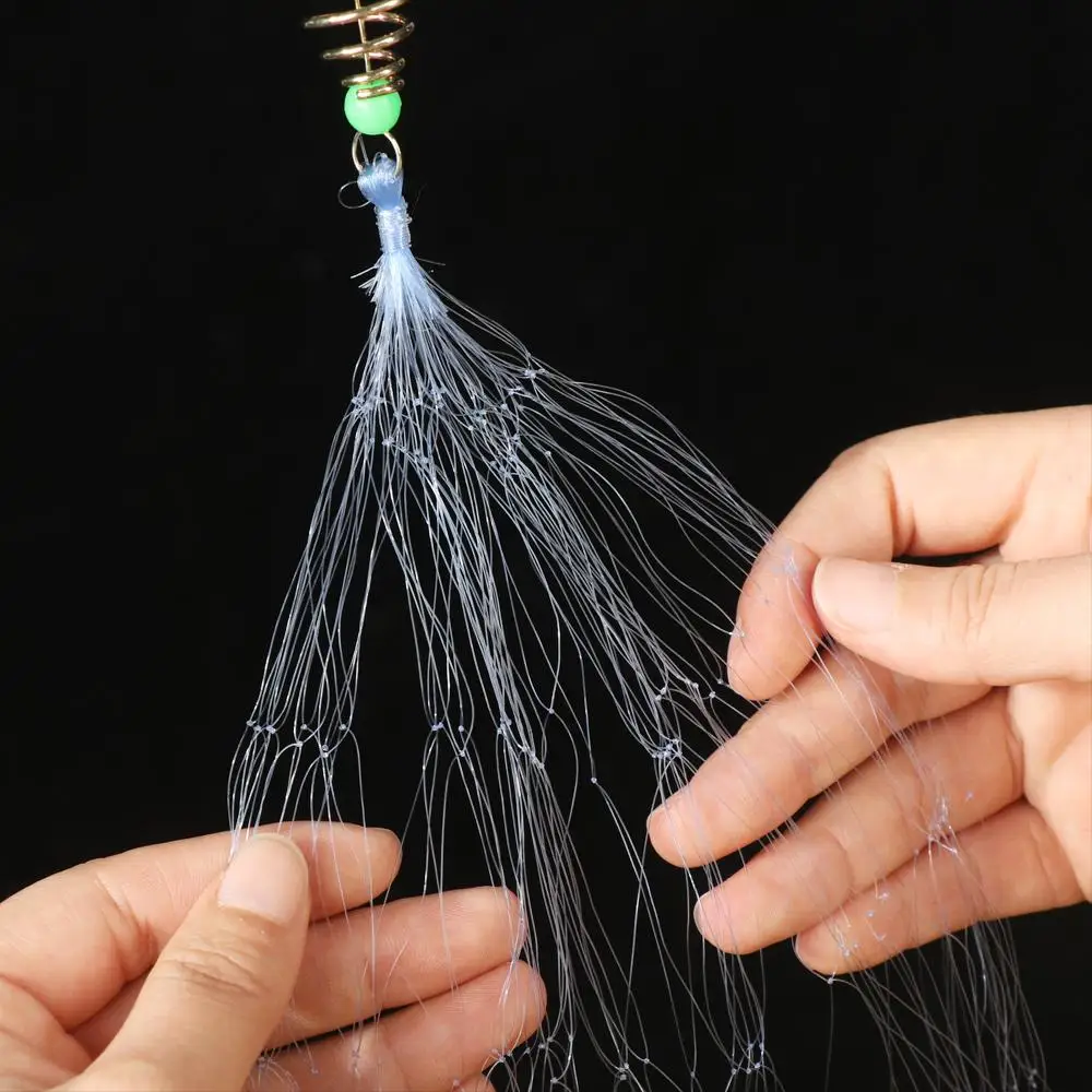 3 stücke Fischernetz Falle Mesh Leuchtende Perle Netting Meer Fisch Net Tackle Design Shoal Cast Gill Feeder Angeln Falle angeln Zugriffs – Detail 4