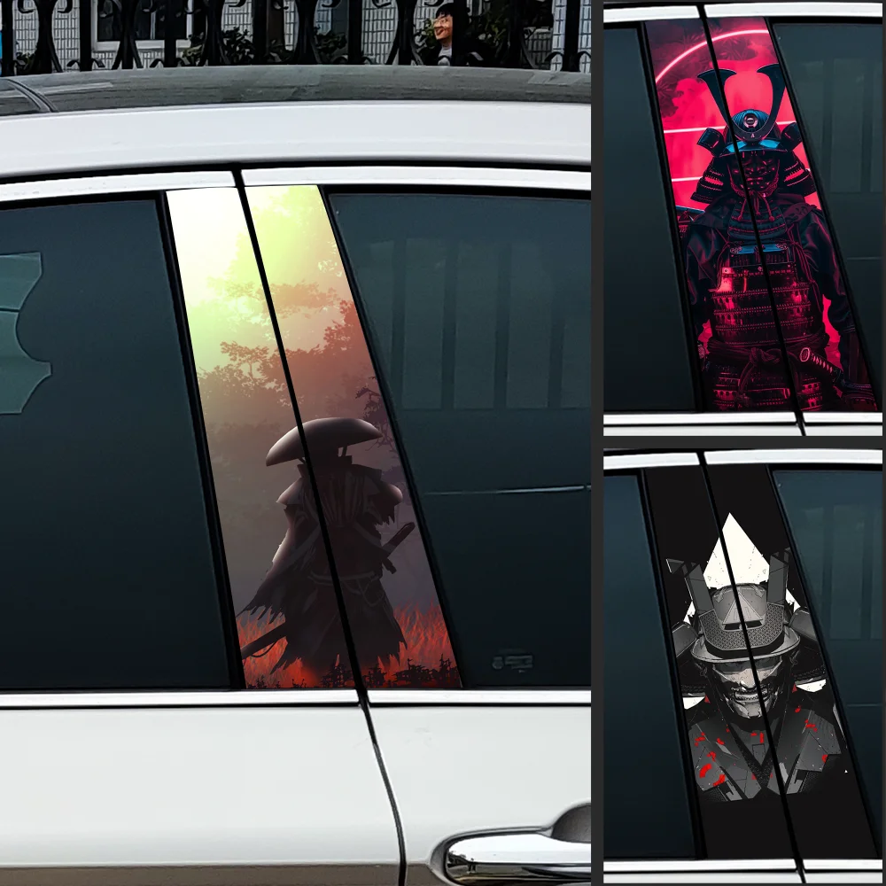 

Samurai Car Stickers Auto B-pillar Car Center Column Decoration Cover Scratches Waterproof Sunscreen Vinyl Decals Accessories