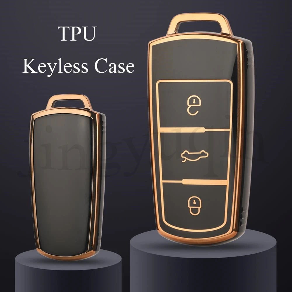 

jingyuqin 3BTN Soft TPU Car Key Case For Volkswagen VW CC Passat B6 B7 Passat 3C CC Maogotan R36B5B7L Keyless Accessories