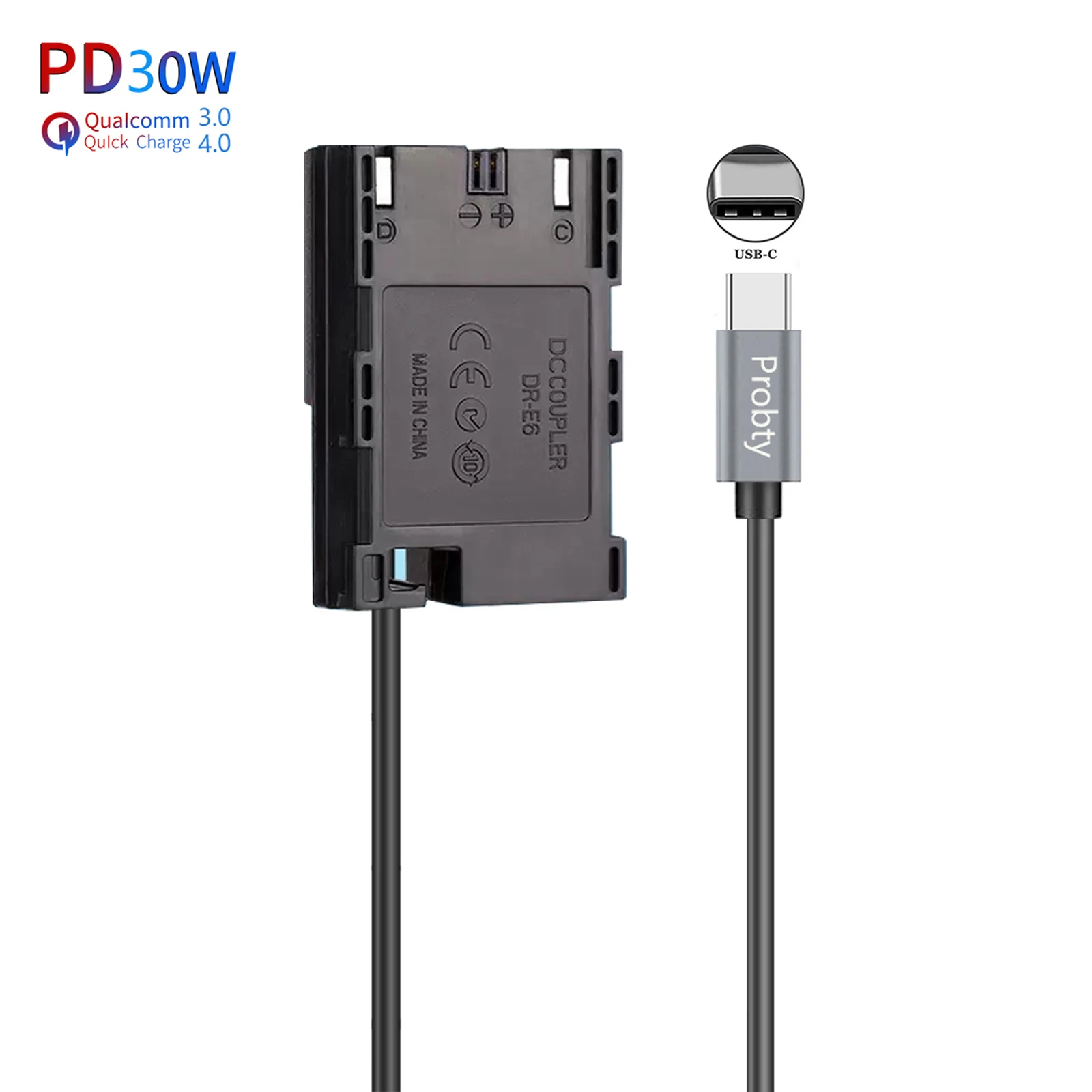 Type USB C To LP-E6 LP-E6N Dummy Battery DC Power Adapter For Canon EOS 5D 6D 7D 90D 80D Mark II III IV 5DS R Mark II III IV R5C