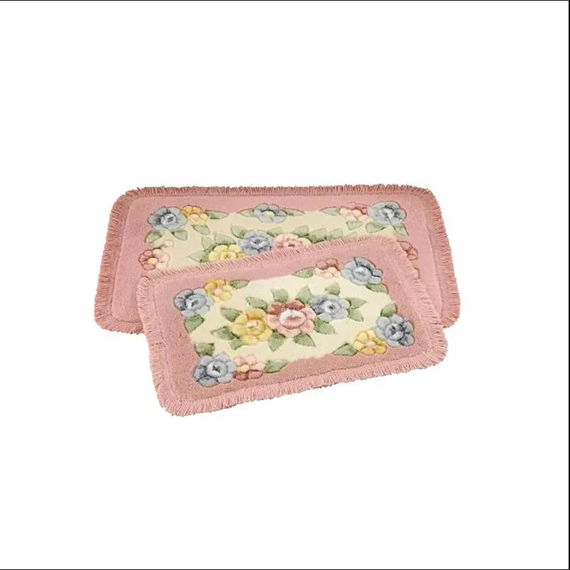 Pastoral Style Rectangule Small Carpet Home Bathroom Water-absorbent Non-slip Floor Mat Living Room Bedroom Entrance Door Mat