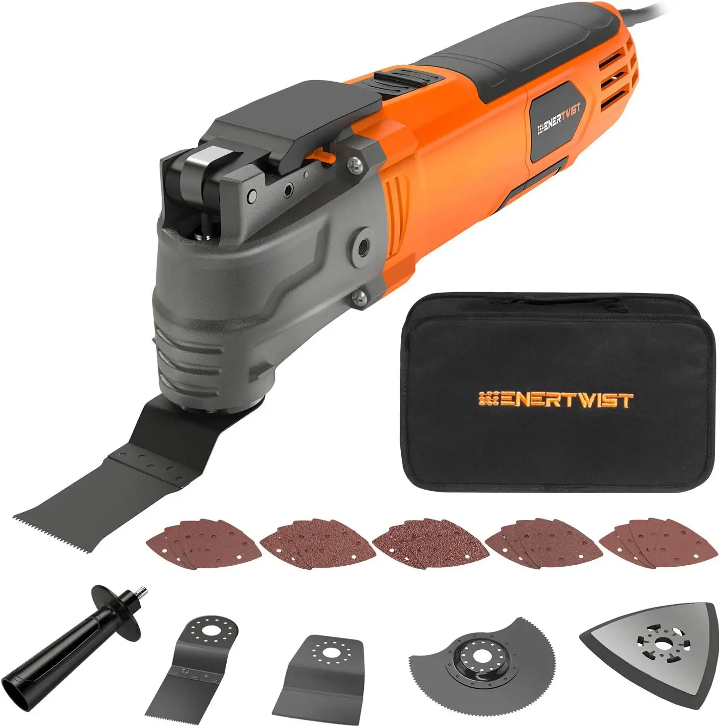 4.2 Amp Oscillating Multitool Kit with 5° Angle, 6 Speeds, 31 Accessories for Cutting and Sanding